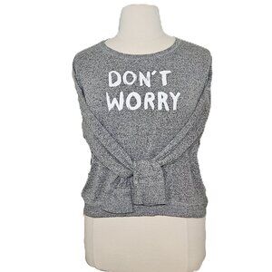 Abercrombie & Fitch "DON'T WORRY" Gray Marled Sweater Size M